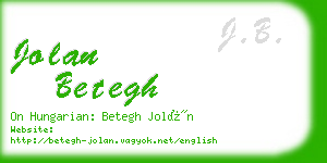 jolan betegh business card